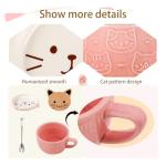 Cute Cat Mug with Lid – Pink Ceramic 10oz