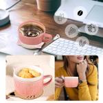 Cute Cat Mug with Lid – Pink Ceramic 10oz