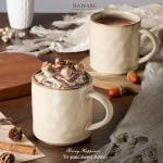 HaWare 14OZ Stoneware Coffee Mugs Set of 4