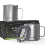 Insulated Stainless Steel Coffee Mugs, Set of 2