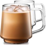 Aquach 20 Oz Clear Glass Coffee & Tea Mugs