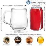 Aquach 20 Oz Clear Glass Coffee & Tea Mugs