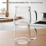 Aquach 20 Oz Clear Glass Coffee & Tea Mugs
