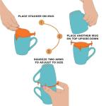 ELYPRO Coffee Mug Organizers and Storage, Kitchen Cabinet Shelf Organizer - Cupboard and Pantry Organization, Expandable Stackable Gadget for Tea Cup and Coffee Mugs, Save Space (Black)