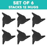 ELYPRO Coffee Mug Organizers and Storage, Kitchen Cabinet Shelf Organizer - Cupboard and Pantry Organization, Expandable Stackable Gadget for Tea Cup and Coffee Mugs, Save Space (Black)