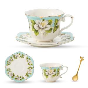 Vintage Country Roses Tea Cup and Saucer Set