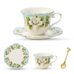 Vintage Country Roses Tea Cup and Saucer Set