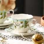 Vintage Country Roses Tea Cup and Saucer Set
