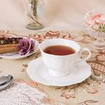 White China Teacup and Saucer Set of Four