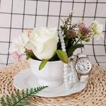 White China Teacup and Saucer Set of Four