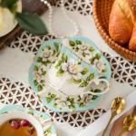 Vintage Country Roses Tea Cup and Saucer Set