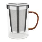 Borosilicate Glass Tea Mug with Infuser and Lid