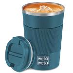 WETOWETO 12oz Stainless Steel Coffee Tumbler, Travel Coffee Mug, Insulated Coffee Mug with Lid, Spill Proof Coffee Cup, Portable Thermal Mug, Reusable Coffee Cup for Hot and Cold (Blue)