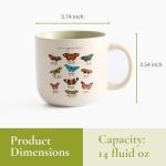 Wildflower Butterfly Inspirational Coffee Mug, 14oz