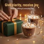 Double Walled Glass Coffee Cups - Set of 4