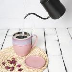 Bosmarlin Pink Ceramic Tea Cup with Infuser