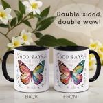 Inspirational Christian Coffee Mug with Butterfly