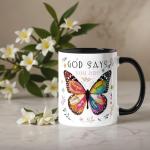 Inspirational Christian Coffee Mug with Butterfly