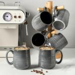 Large Hasense Ceramic Coffee Mugs Set of 6