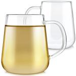 Set of 2 Borosilicate Glass Tea/Coffee Cups