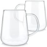 Set of 2 Borosilicate Glass Tea/Coffee Cups