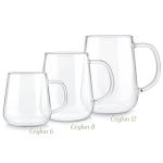 Set of 2 Borosilicate Glass Tea/Coffee Cups