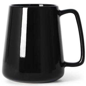 Large Black Ceramic Coffee Mug with Big Handle