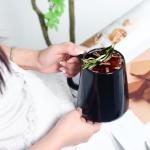 Large Black Ceramic Coffee Mug with Big Handle