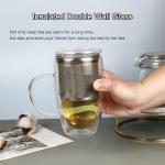 Double Wall Glass Tea Mug with Infuser 14 oz