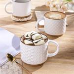 Stackable 12oz Ceramic Coffee Mugs Set of 4