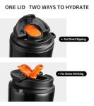 Insulated 14oz Stainless Steel Coffee Mug with Straw