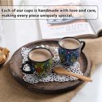 Set of 2 Stackable Espresso Cups - Green/Blue