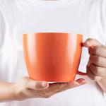 Oversized Minimalist Orange Ceramic Coffee Mug