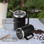 Insulated 16oz Travel Coffee Mug with Straw