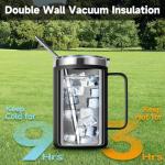 Insulated 16oz Travel Coffee Mug with Straw