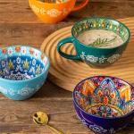 Bohemian Hand-Painted Ceramic Mug, 15 Oz