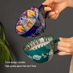 Bohemian Hand-Painted Ceramic Mug, 15 Oz