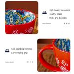 Bohemian Hand-Painted Ceramic Mug, 15 Oz