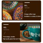 Bohemian Hand-Painted Ceramic Mug, 15 Oz