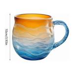 Sea Glass Sunset Mug Set, Ocean Wave Design