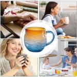 Sea Glass Sunset Mug Set, Ocean Wave Design