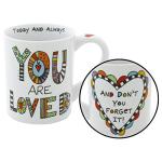 You Are Loved" Porcelain Coffee Mug, 16 oz
