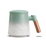 ZENS Ceramic Tea Mug with Infuser and Lid
