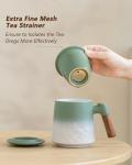 ZENS Ceramic Tea Mug with Infuser and Lid