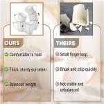 White Coffee Mugs Set of 6 with Gold Trim