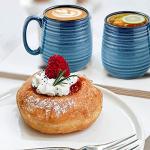 Hasense Large Blue Coffee Mugs Set of 2