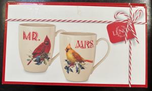 Lenox Winter Greeting Mr & Mrs Mug Set