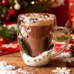 Unique Double-Walled Christmas Coffee Mugs Set of 4