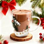 Unique Double-Walled Christmas Coffee Mugs Set of 4