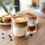 Comfome Double Wall Glass Coffee Mugs, 4-Pack